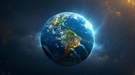 Obraz premium Vibrant Ethereal Globe Floating in the Vast Cosmic Expanse of Space