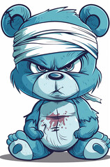 Fototapeta premium angry bear illustration for clothing design
