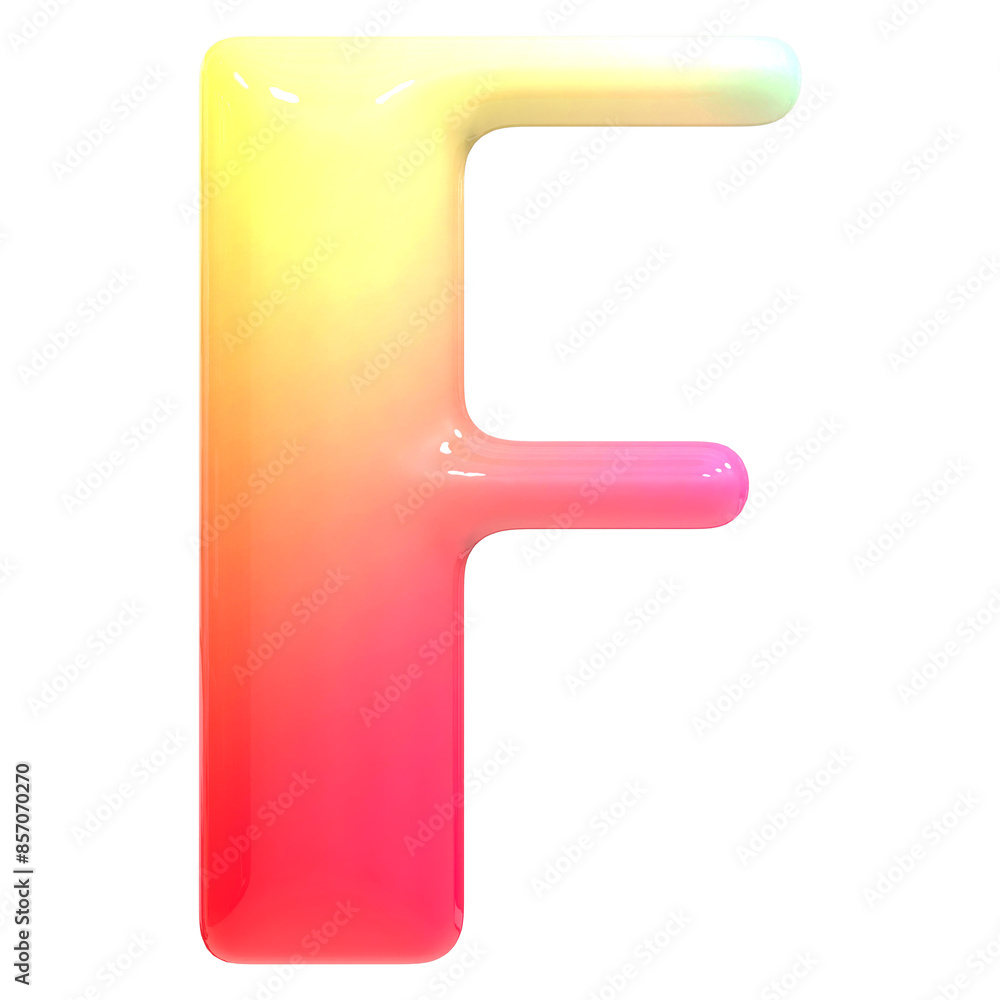 Poster gradient font f 3d render