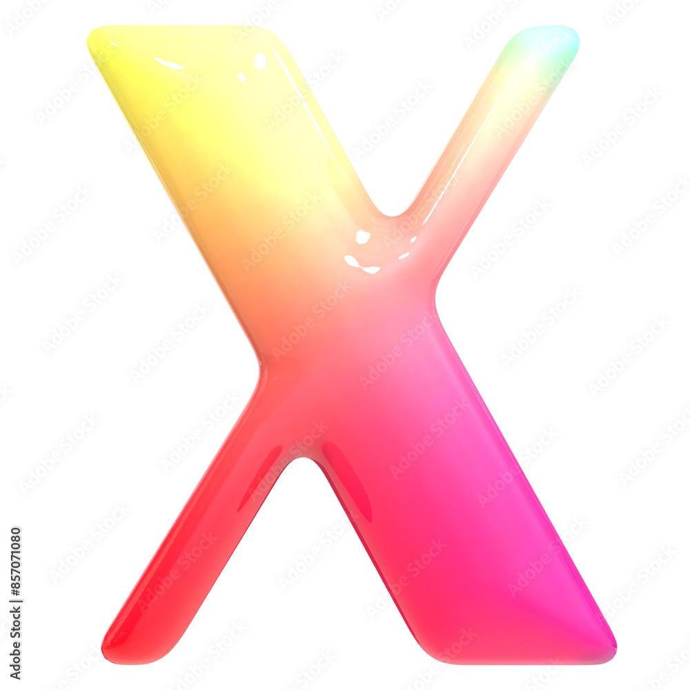 Poster gradient font x 3d render