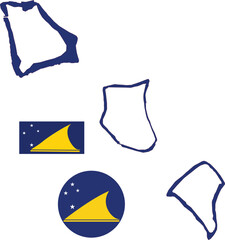 Tokelau Map and Flag