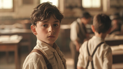 A 13 year old Spanish school boy in a boarding school in 1930s 