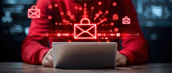 Illustration of a hacker accessing a compromised email account, highlighting the importance of email security