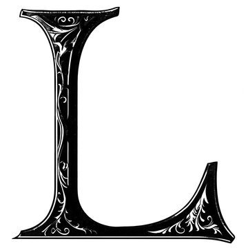 recommend clip art: Letter L PNG in classic medieval art alphabet, transparent background