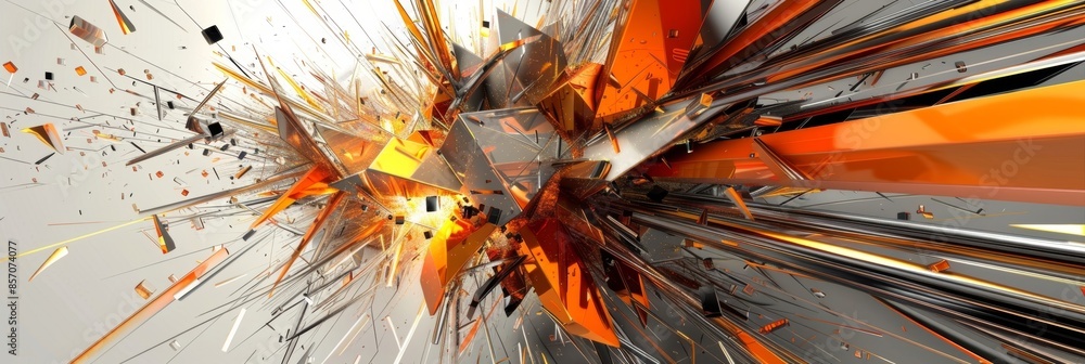 Poster an explosion of abstract shapes each one bursting with energy and vitality hinting at an underlying 