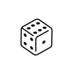 Dice linear icon. Line customizable illustration. Contour symbol. Vector isolated outline drawing. Editable stroke