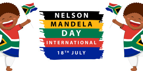 Vector illustration of Nelson Mandela International Day social media feed template
