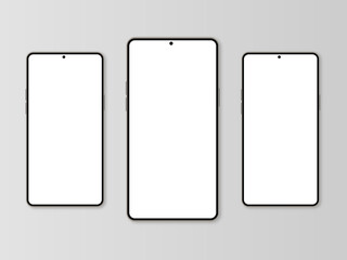 Realistic models smartphones with transparent