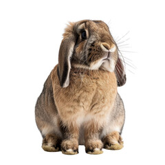 Adorable rabbit with fluffy fur, sitting upright. Perfect for pet, animal, and nature-themed concepts and designs.