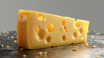 piece of cheese on wooden background