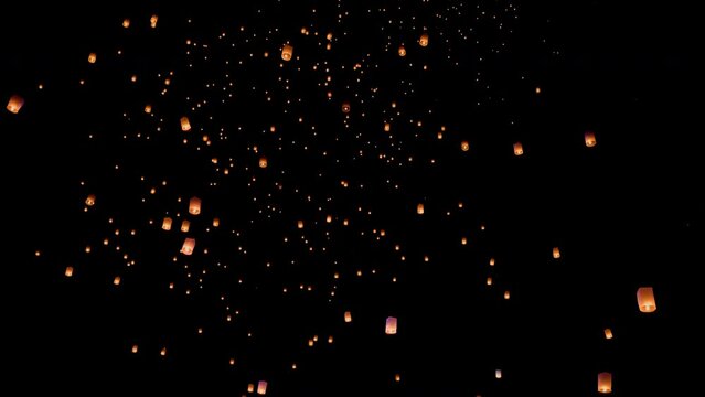 Enchanting Sky Lanterns at Yi-Peng Festival, Chiang Mai Thailand.