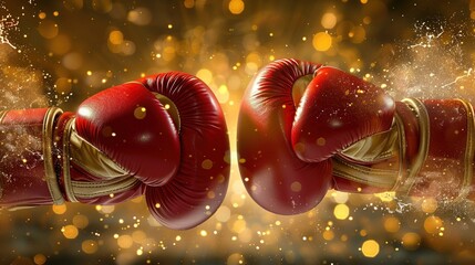 Powerful and Impactful Two Boxing Gloves Illustration, Symbolizing Strength, Determination, and Competitive Spirit