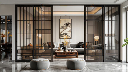 Chinese style folding partition