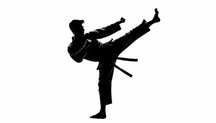 Naklejka premium Shadow of a taekwondo player