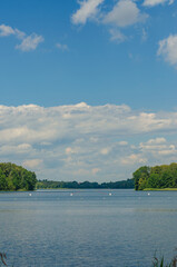 Fototapeta premium Lake with rowing track for kayaking, canoeing . High quality photo