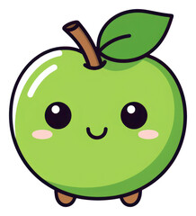 PNG Apple cartoon green cute