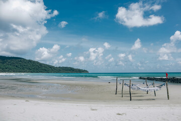 beautiful view of the seaside resort town and beaches, mountains, panorama , tourism and summer travel