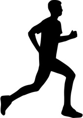 Illustration runner silhouette. runner athlete silhouette
