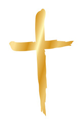 Handdrawn christian cross symbol, hand painted with ink brush. Png clipart isolated on transparent background