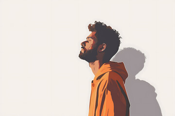 Minimalistic illustration of a man , capturing simplicity and elegance in modern design.