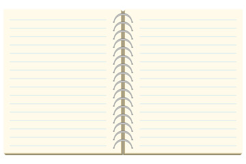 Opened Spiral Notebook with Lined Pages