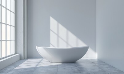 Minimalist bathroom with an empty soap dish