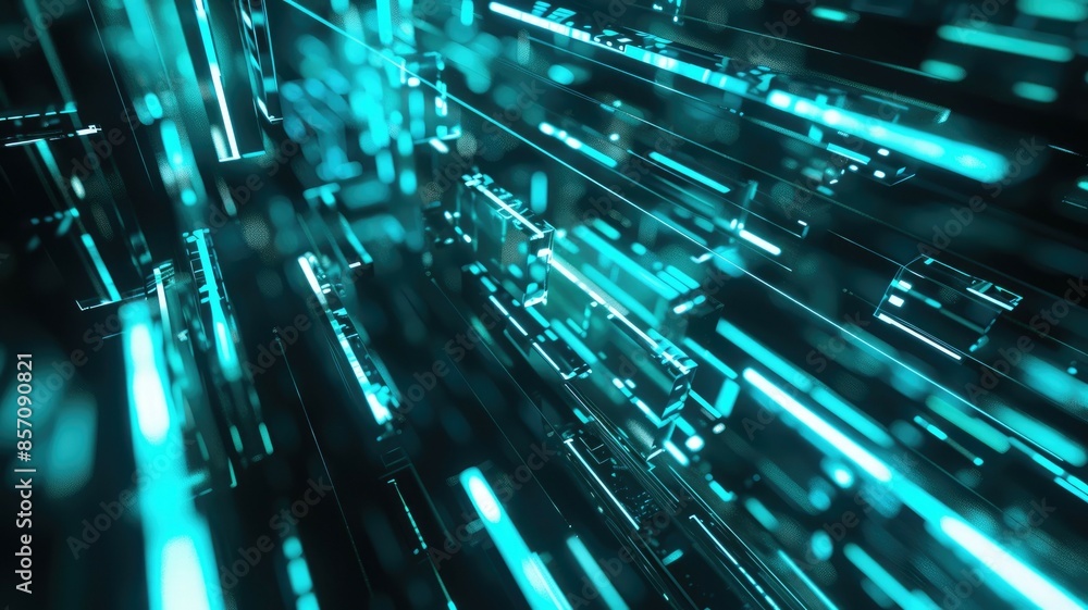 Aufkleber a complex network of luminous blue lines interweaving in an intricate abstract design. aig53m