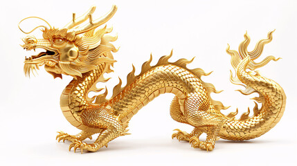 Chinese Golden Dragon statue in the Year of the Dragon
