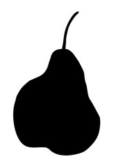 Pear drawing hand painted with ink brush. Png clipart isolated on transparent background
