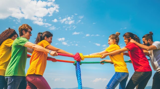 Tug of war is a fun and challenging team building activity that can be enjoyed by people of all ages
