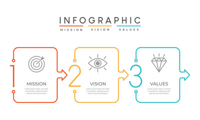mision vision values graphic design template with option © lha10