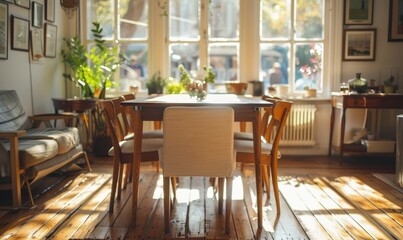 Obraz premium Serene dining room with a blank coaster set