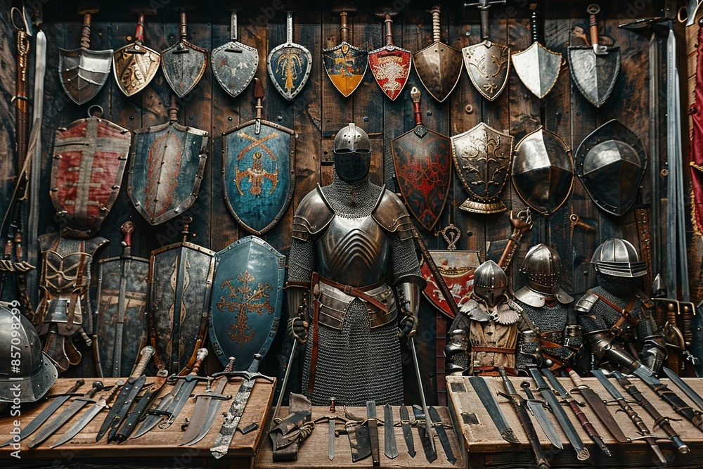 Poster immerse yourself in history with this professional image highlighting the weapons utilized by the fr