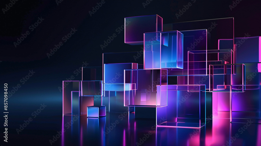 Poster color square data abstract background of big data concept