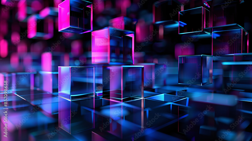 Poster color square data abstract background of big data concept