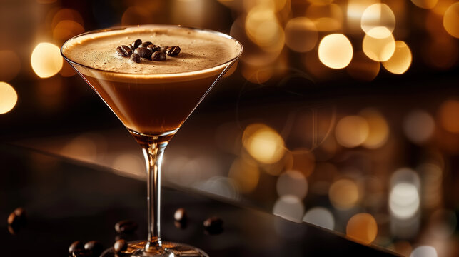 a martini glass filled with an espresso martini