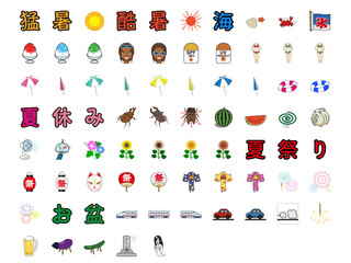 夏のアイコン_イラストセット