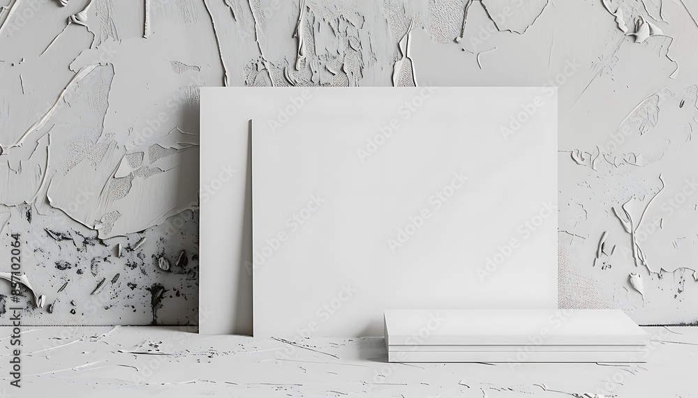Aufkleber Minimalist White Product Display with Textured Background