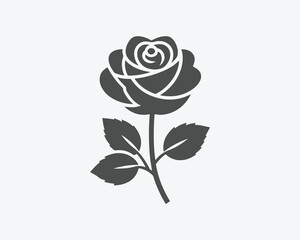 Rose  flower silhouette Vector illustration