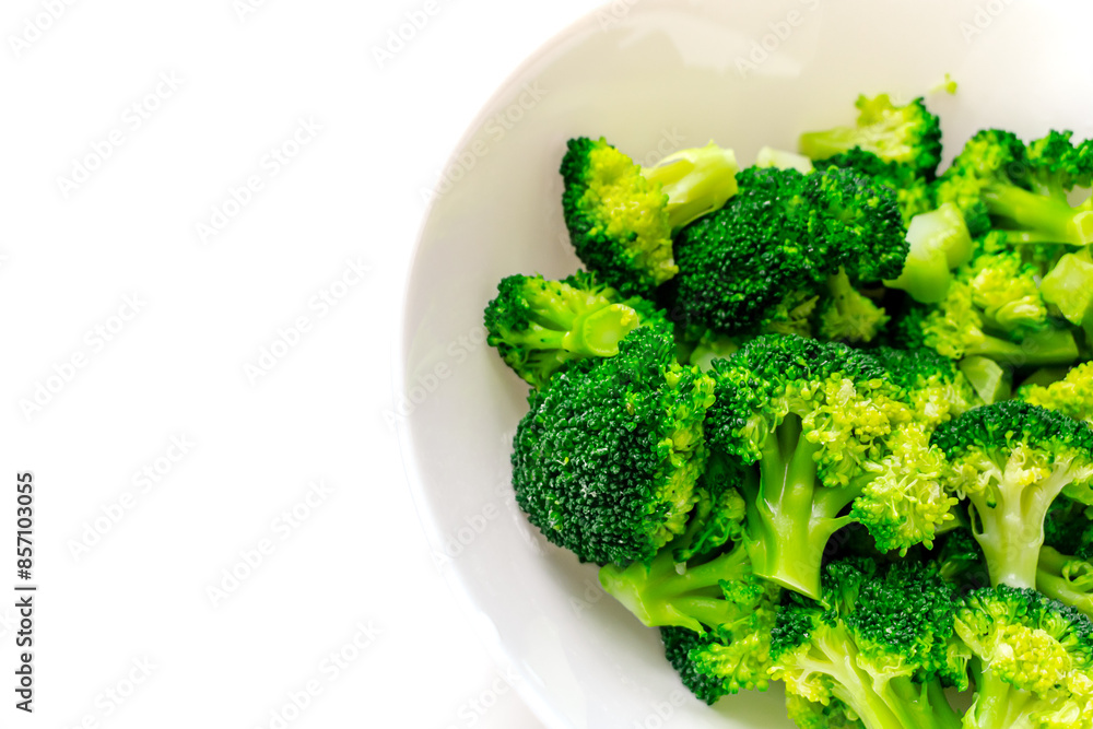 Wall mural broccoli on a large white plate. love for broccoli.