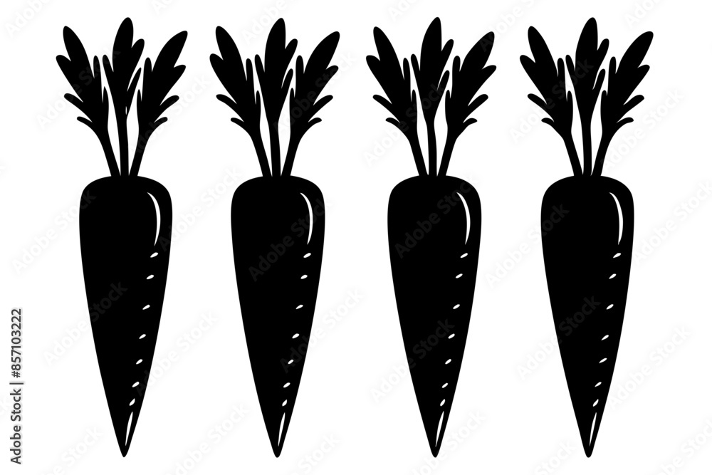 Poster Carrot silhouette vector 