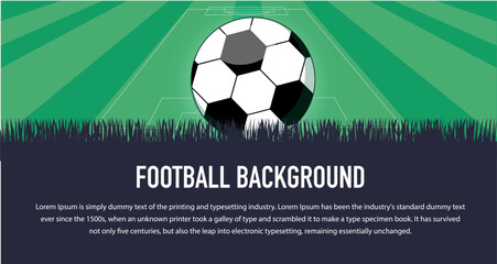 Football and soccer with green bacground