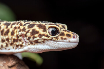 Close up of a leopard gecko