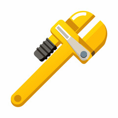 Pipe wrench vector illustration on white background