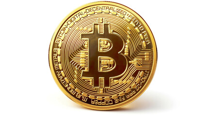 Bitcoin. Golden bitcoin isolated on white background. 