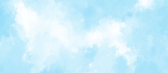 Blue sky with cloud .Beautiful blue sky with white clouds .bright cloud cover in the sun calm clear winter air background .gradient light white background.	