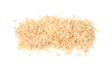 Pile of natural sawdust isolated on white