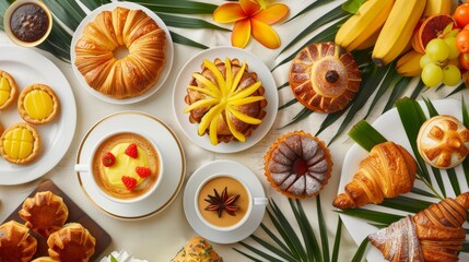 For a taste of the tropics look no further than this mouthwatering spread of pastries and aromatic bold coffee blends.