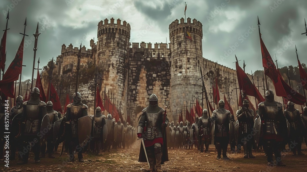 Poster embark on a historical journey with this professional image capturing the portuguese army during the