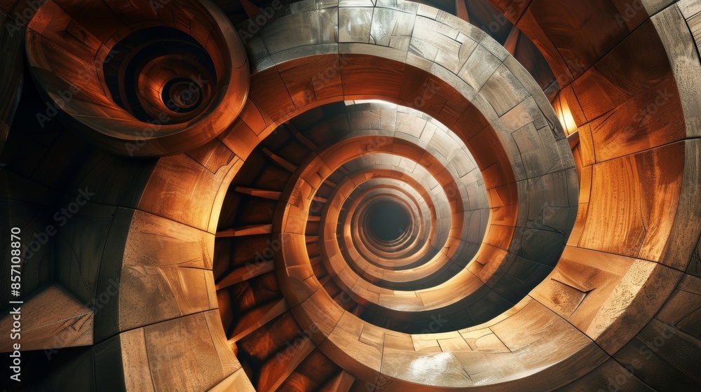 Poster a symmetrical display of geometric spirals creating a sense of balance and harmony in the chaotic wo